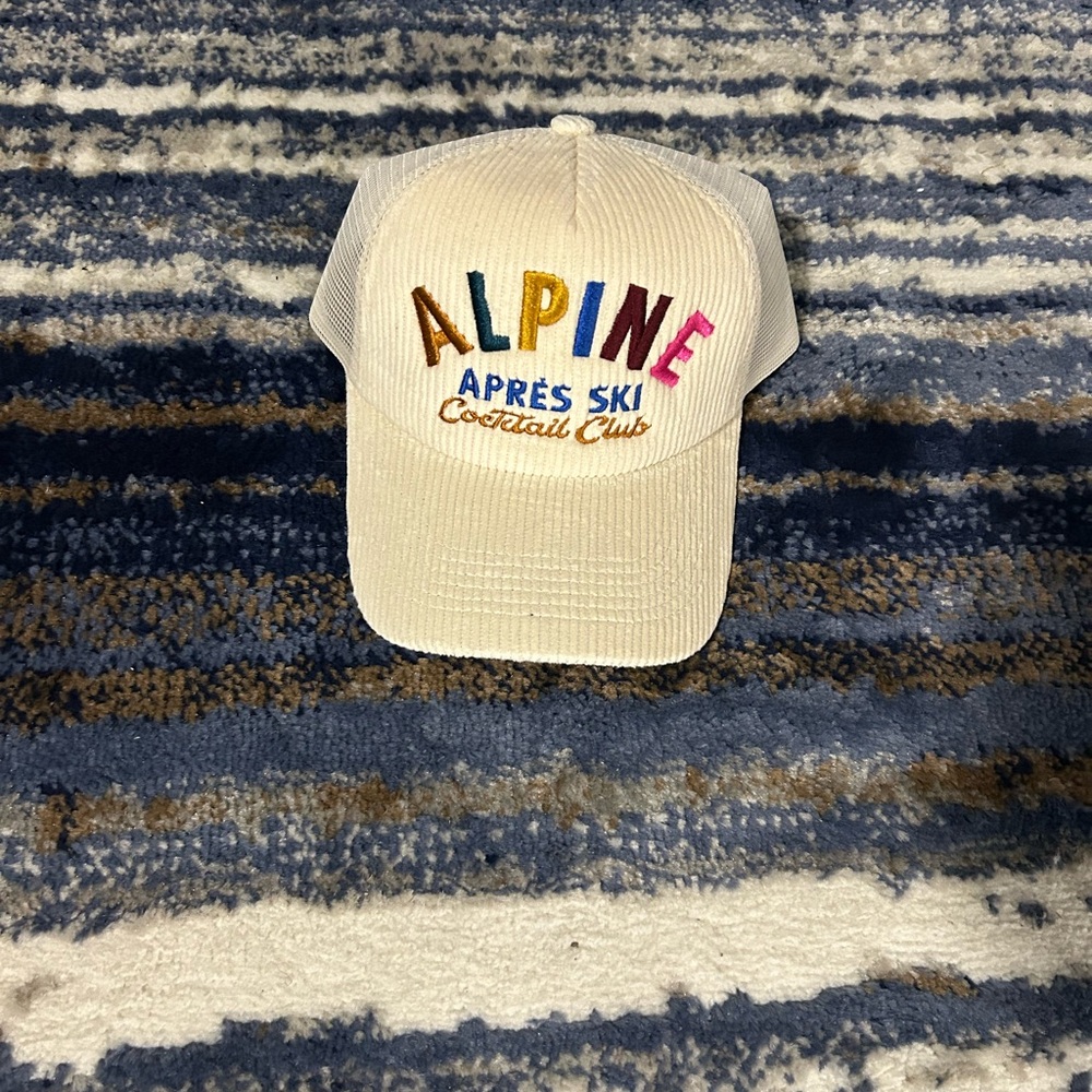 Anthropologie Cream Cap with Colorful Embroidery